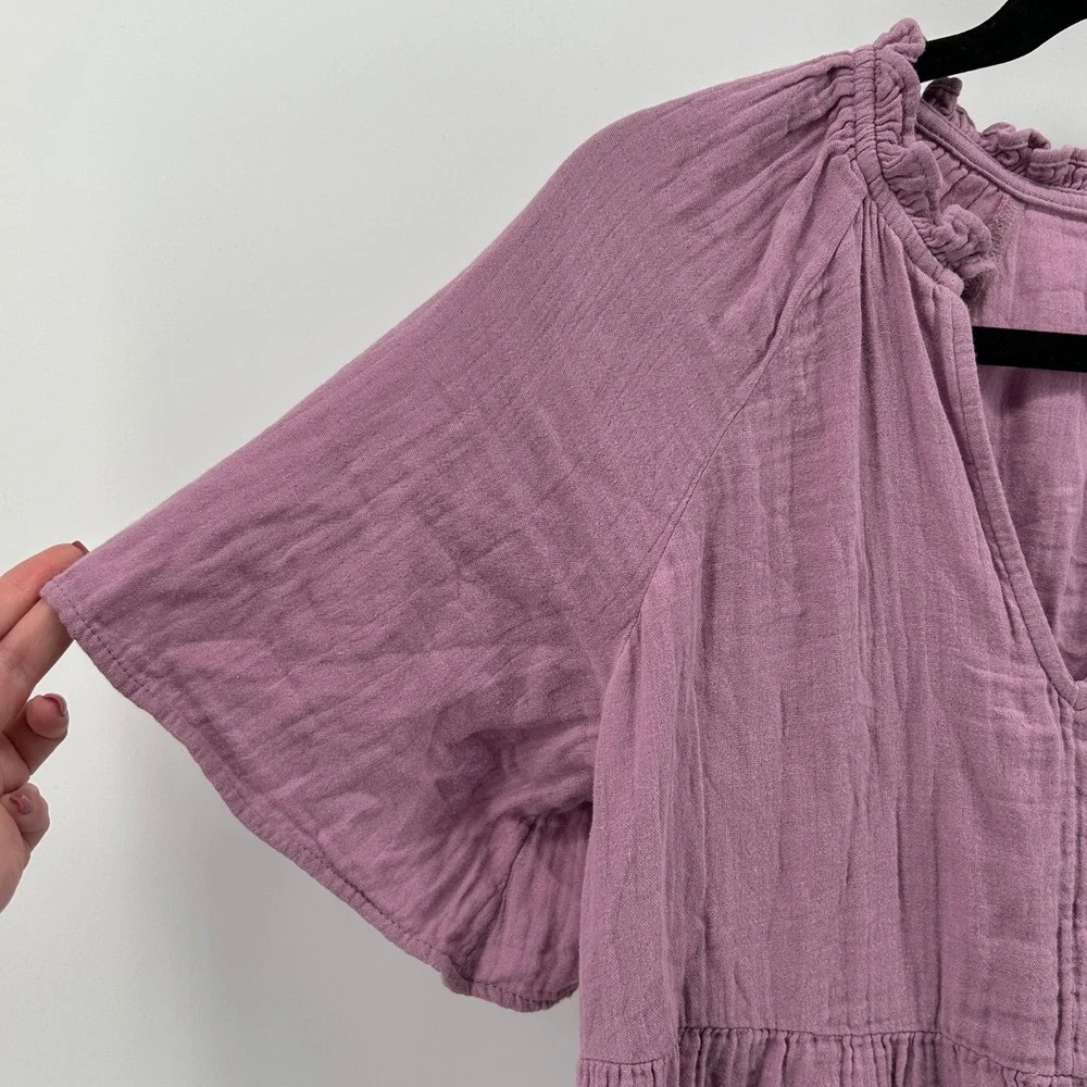 Old Navy Cotton Gauze Babydoll Mini Swing Dress Dusty Rose Lilac Small NWT Boho‎